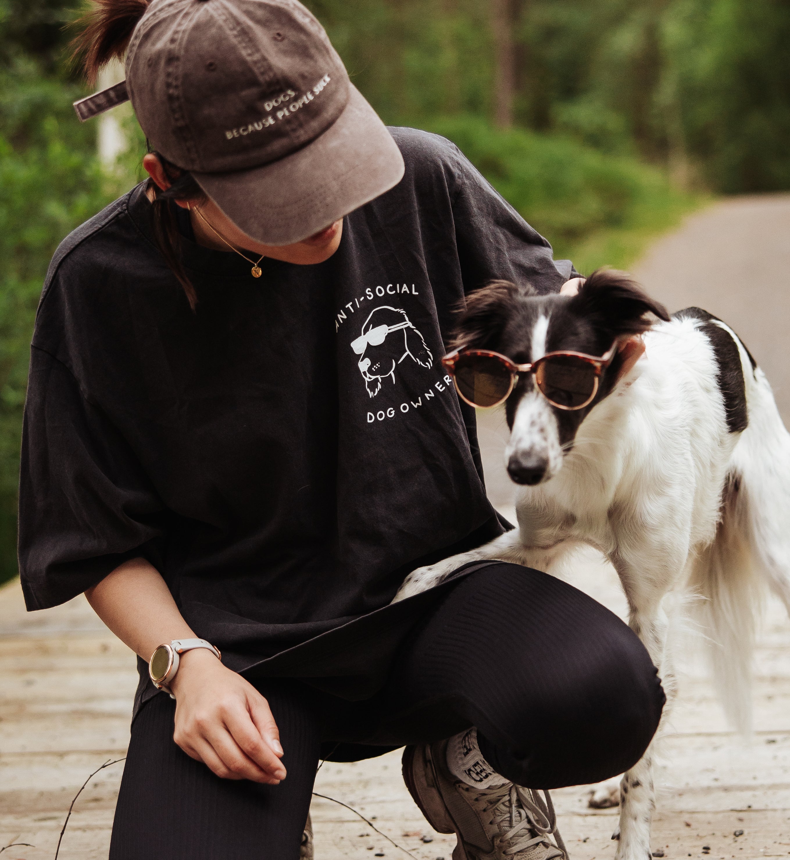 Vintage Black T-shirt - Anti-Social Dog Owner