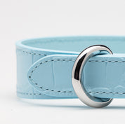 Baby Blue Croco Dog Collar Thin