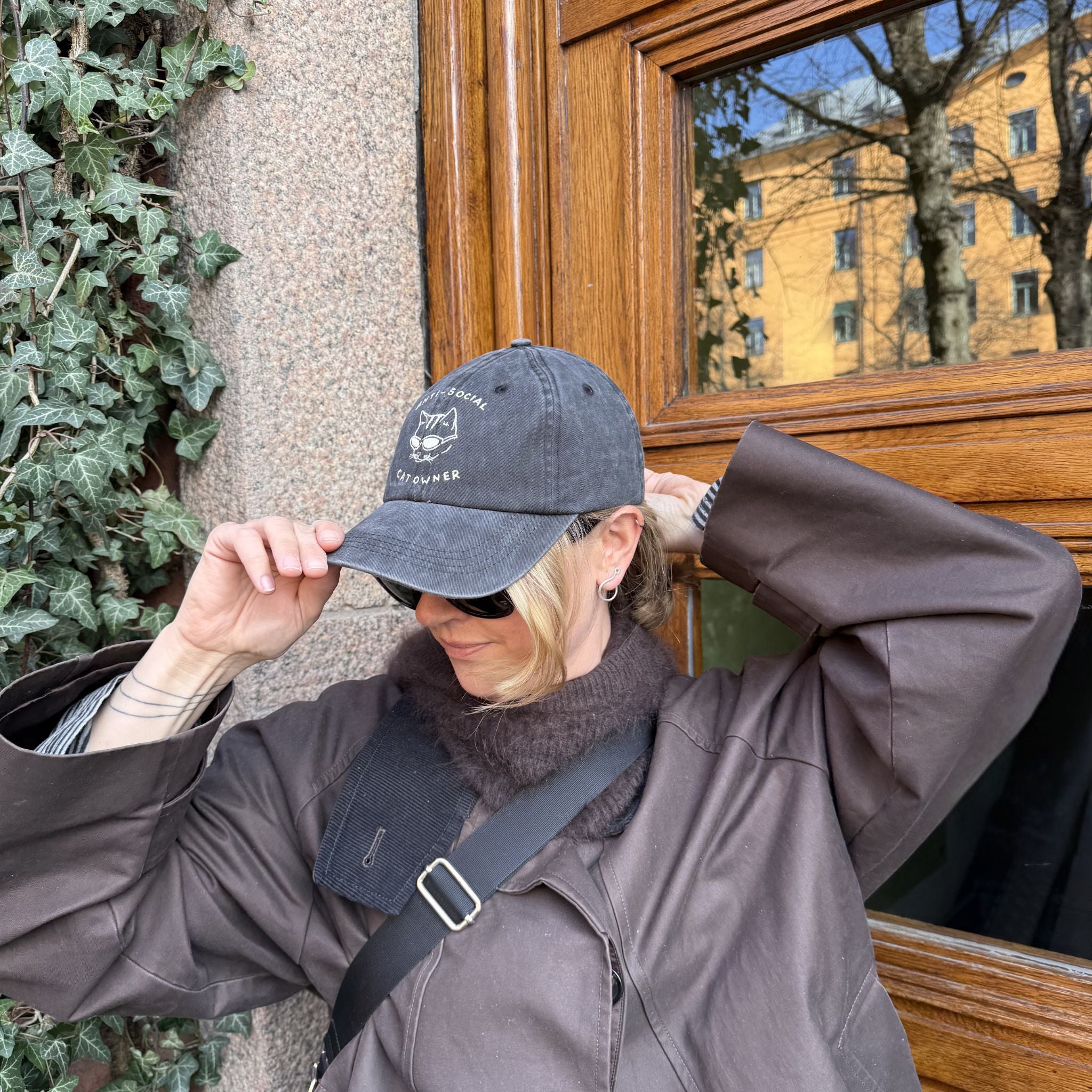 black-denim-cap-anti-social-cat-logo-woman-wearing-spring.jpg