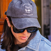 Black Denim Cap - Logo "Anti-Social Cat Owner"