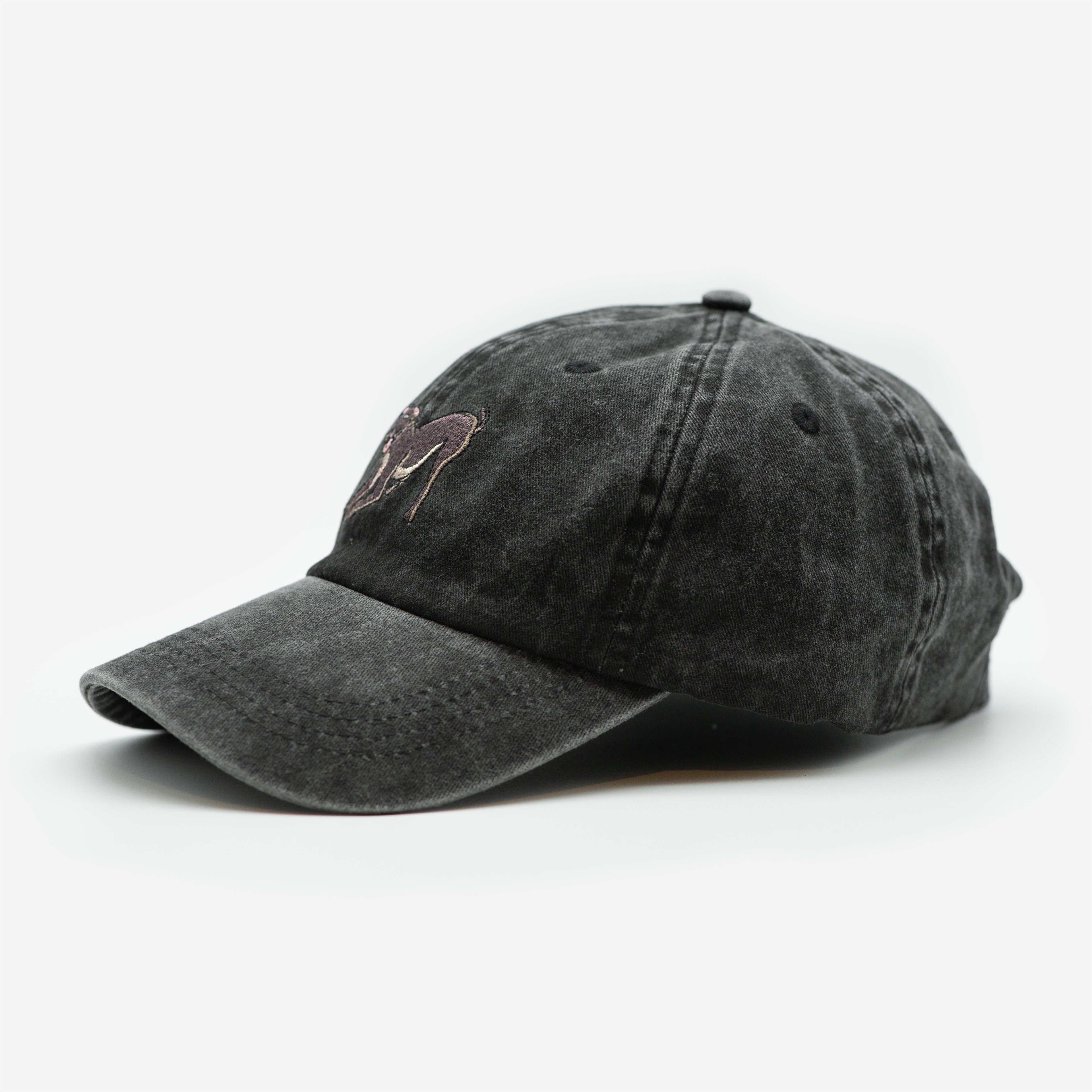 Black Denim Cap - Greyhound