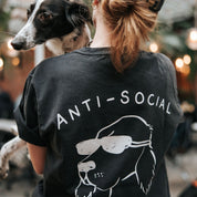 Vintage Black T-shirt - Anti-Social Dog Owner