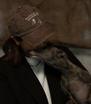 Brown Denim Cap - Logo "Dogs & Wine Make Everything Fine"