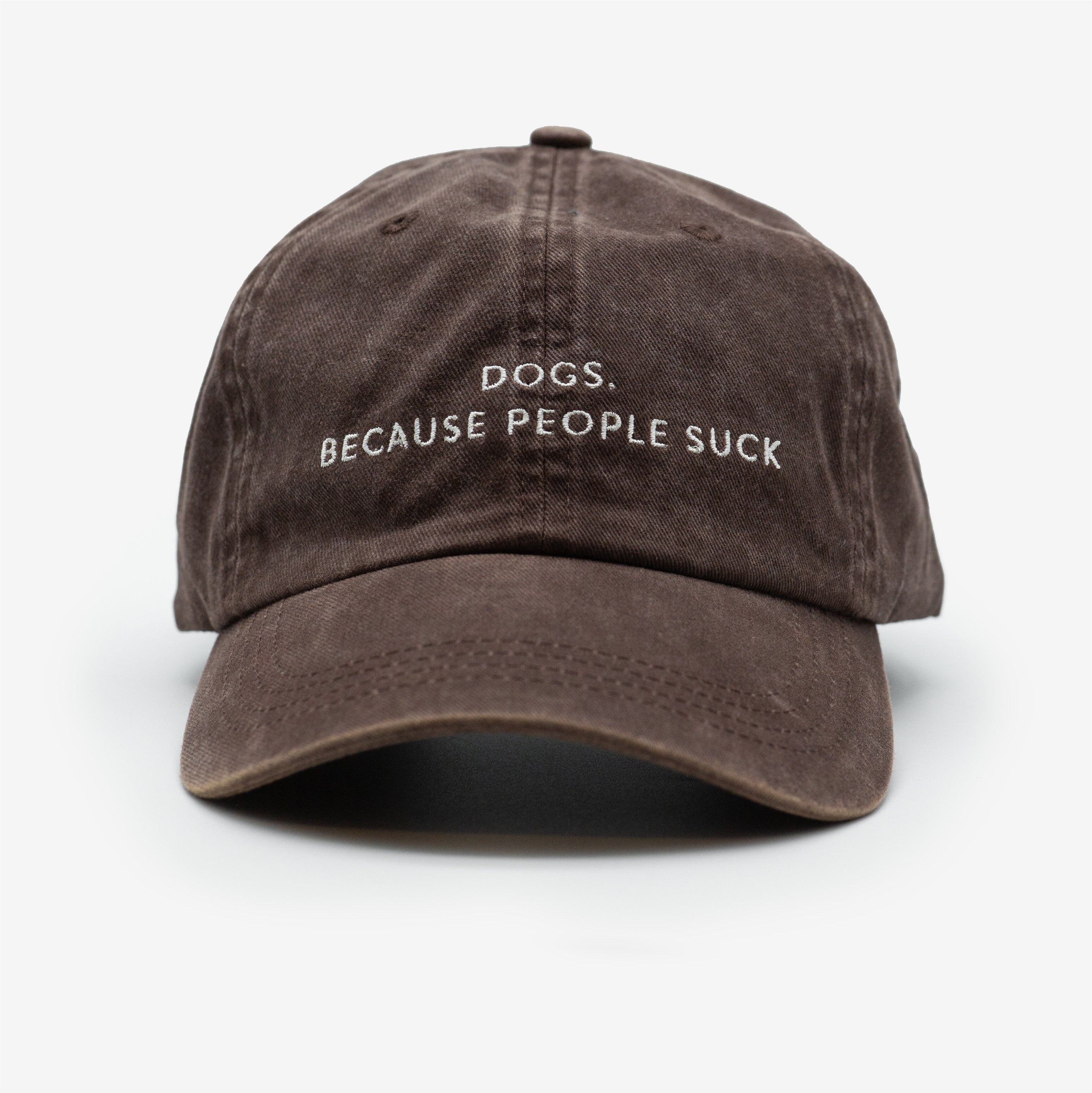 Brown Denim Cap - Dogs. Because People Suck