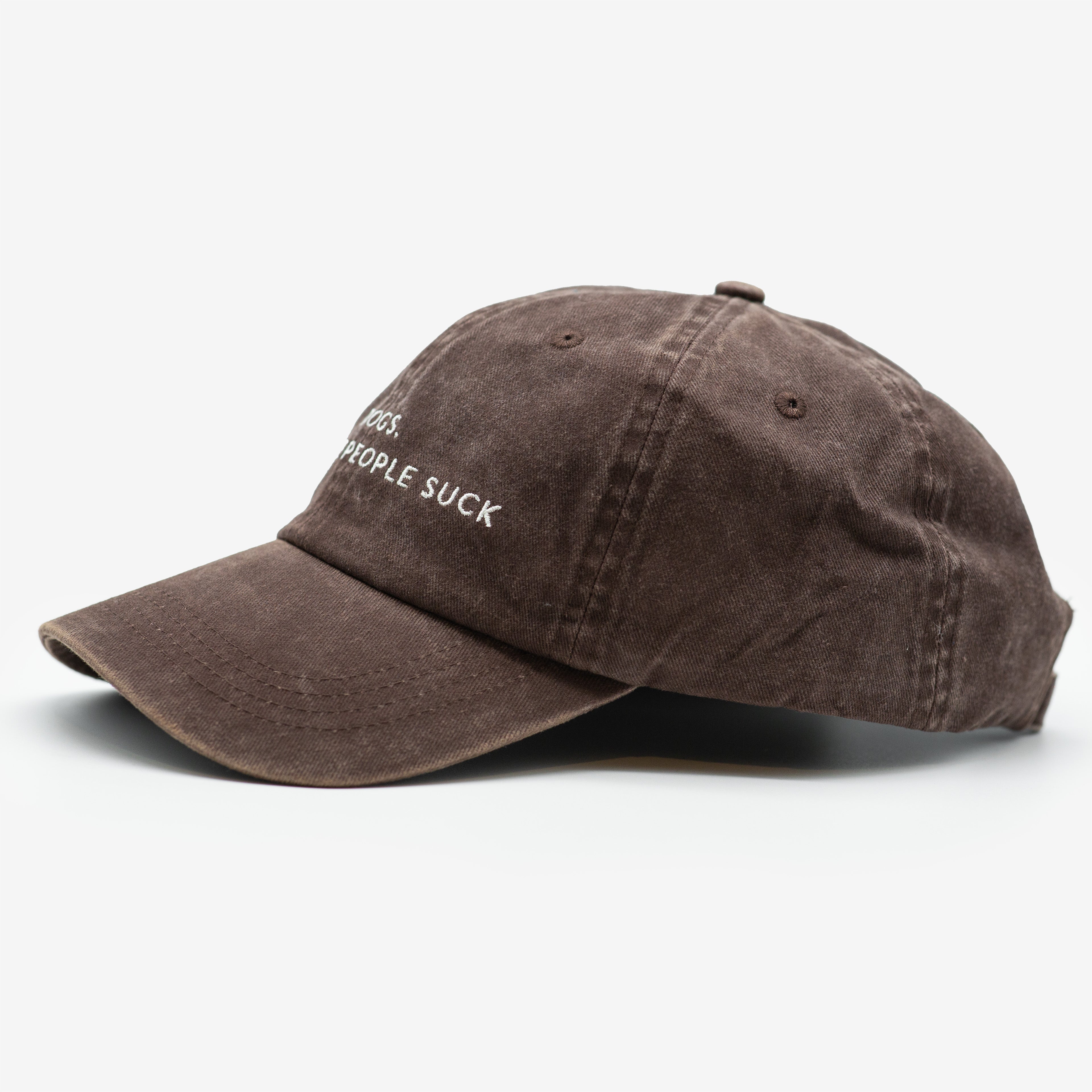Brown Denim Cap - Dogs. Because People Suck