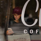 Burgundy Denim Cap - Dog Mom
