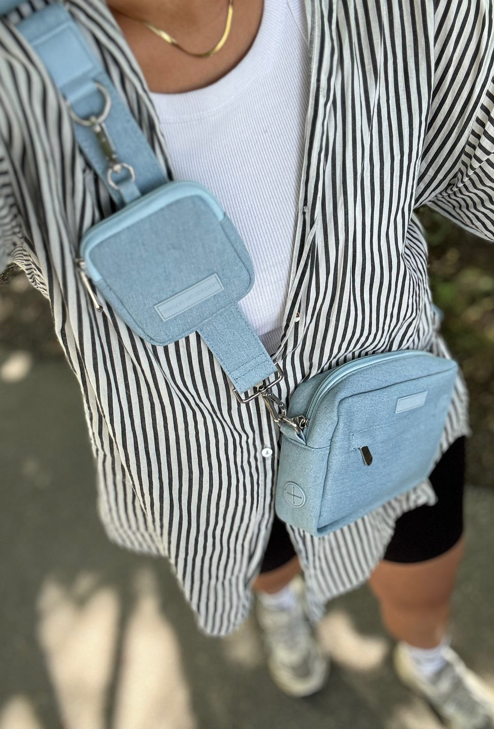 Denim Dog Walking Bag - Crossbody