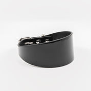 Glossy Black Dog Collar Wide