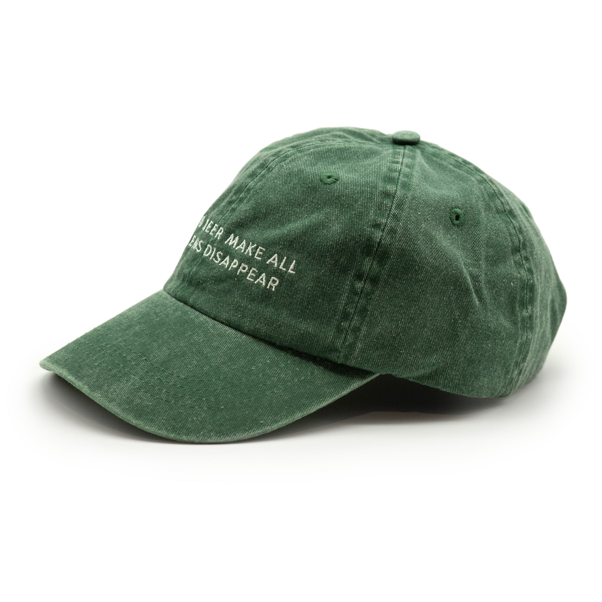 Green Denim Cap - Barks & Beer Make All Problems Disappear
