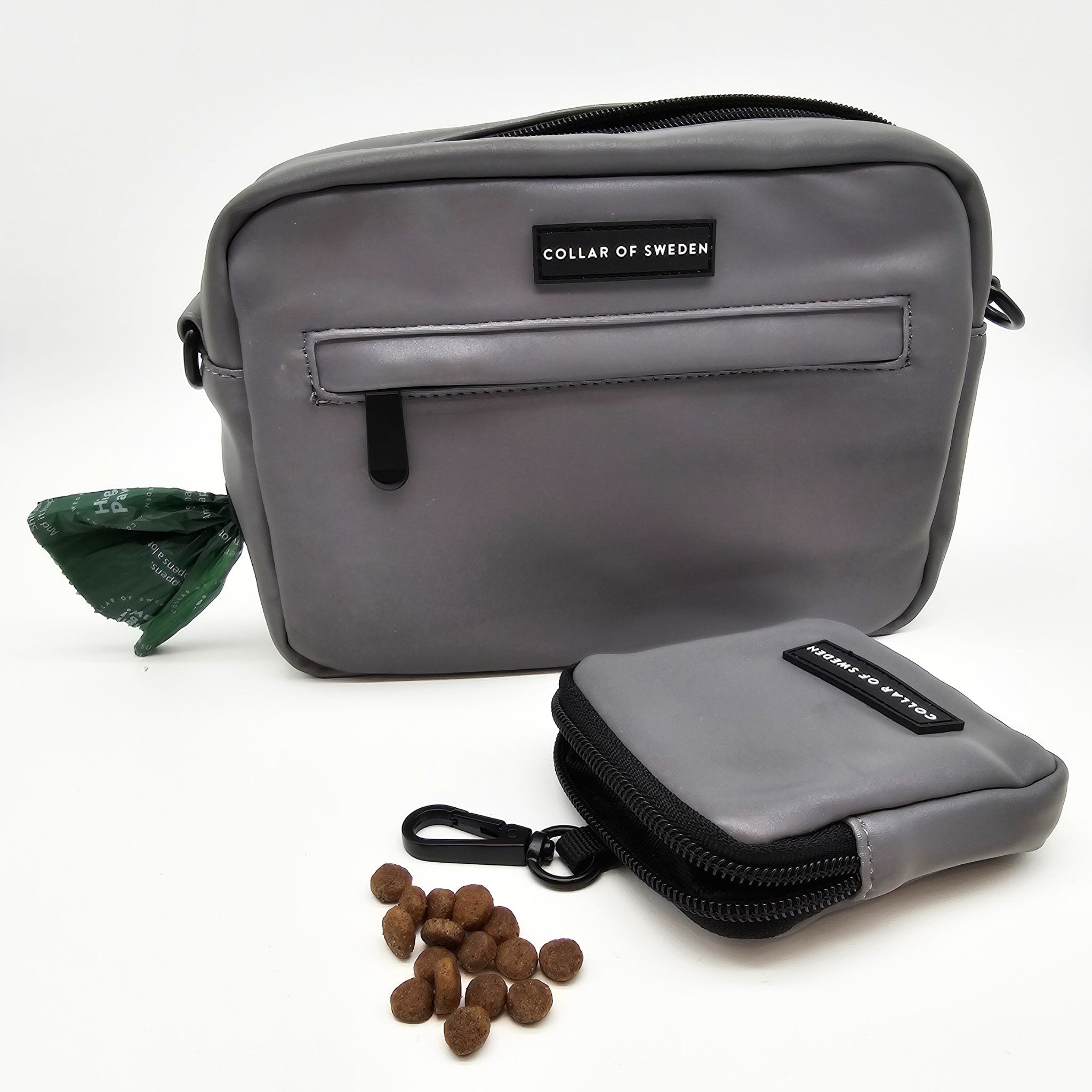 Reflective Silver Dog Walking Bag - Crossbody