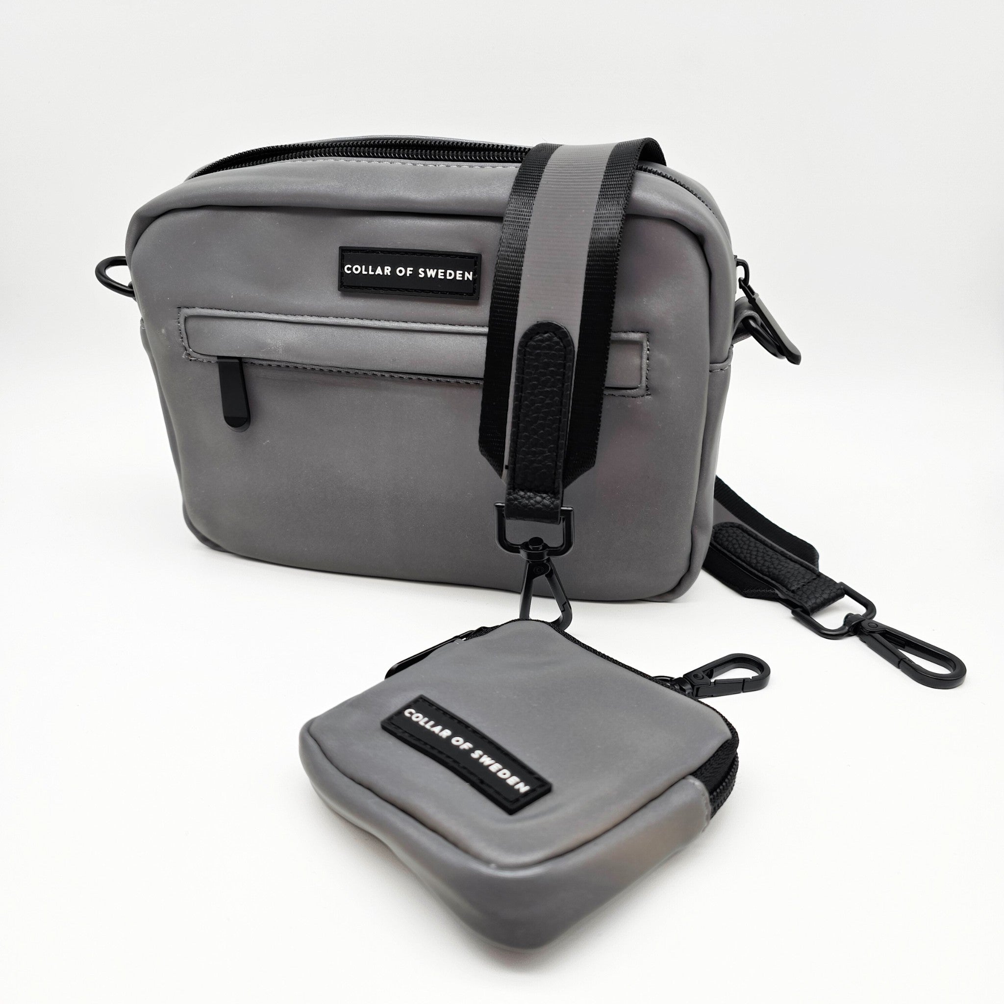 Reflective Silver Dog Walking Bag - Crossbody