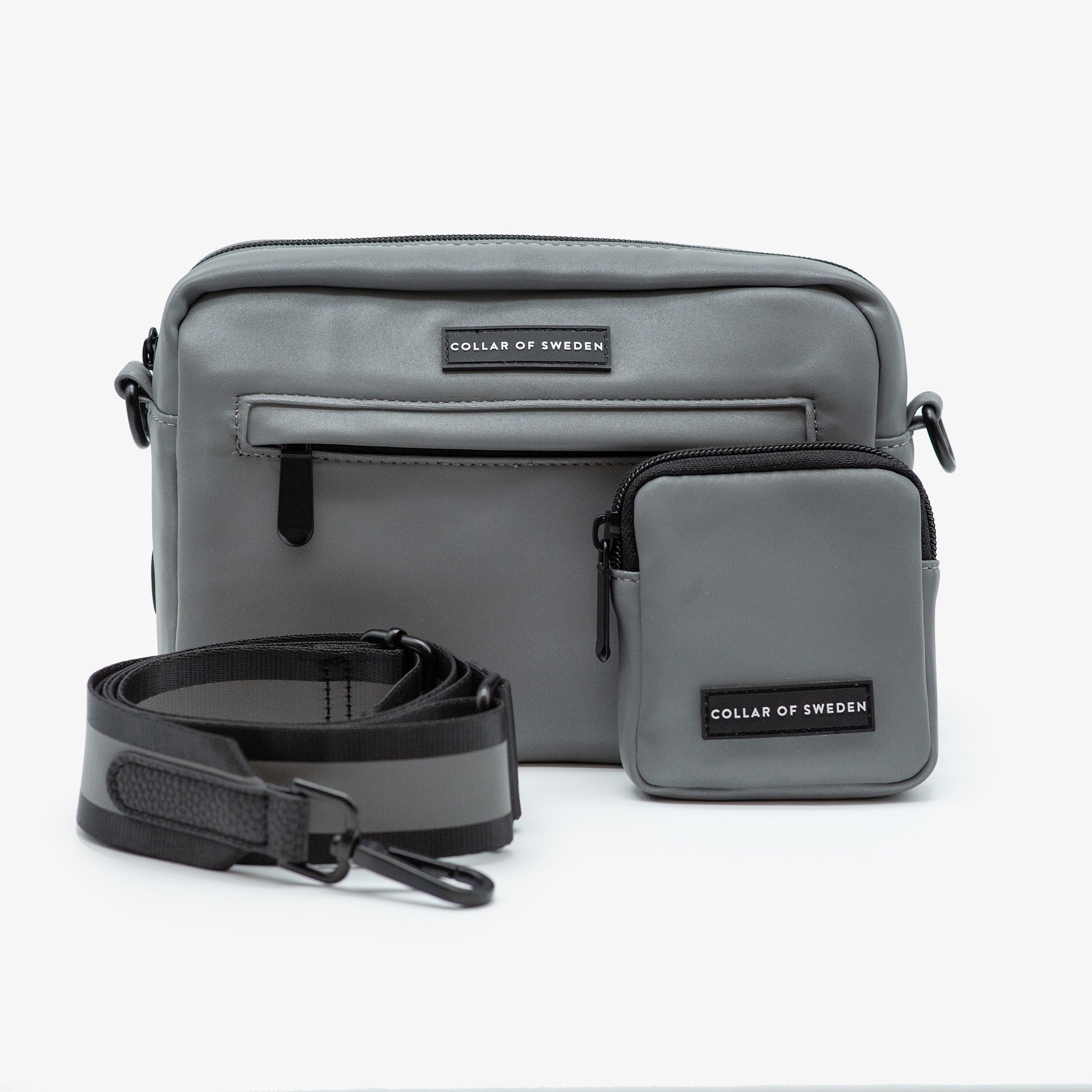 Reflective Silver Dog Walking Bag - Crossbody