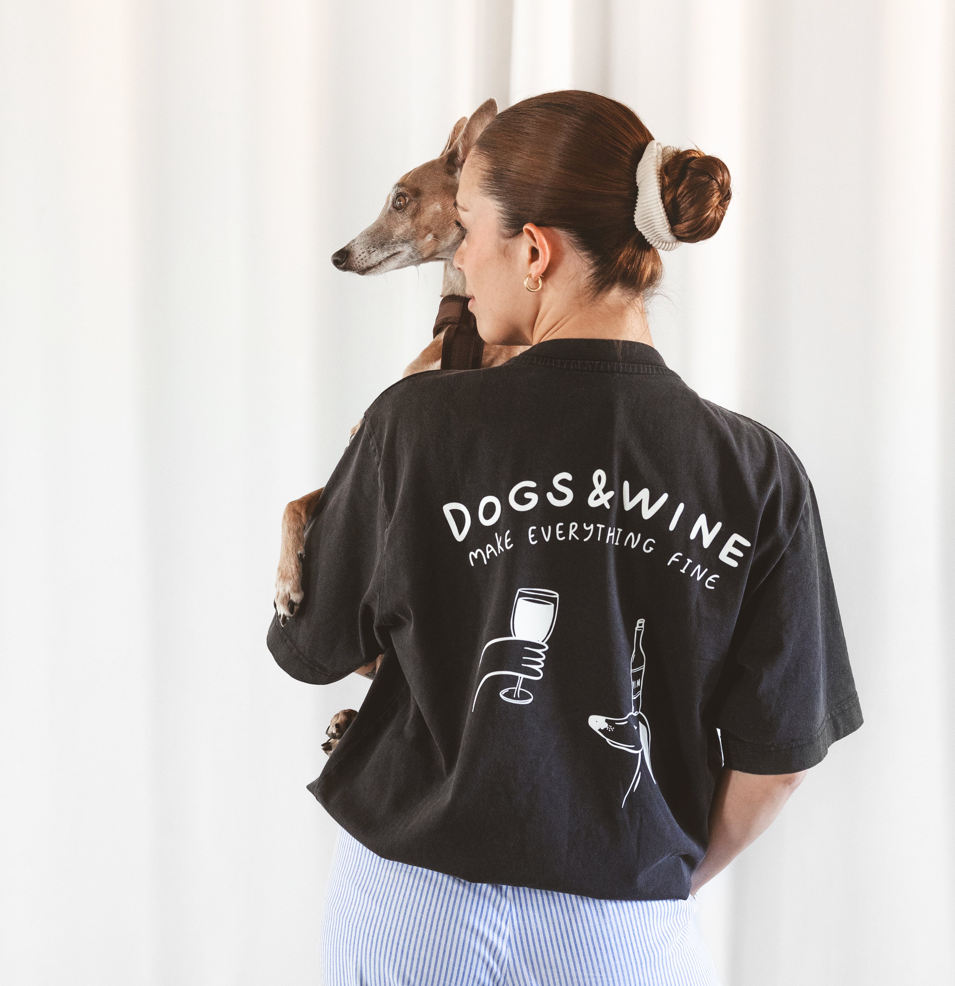 Vintage Black T-shirt - Dogs & Wine Make Everything Fine
