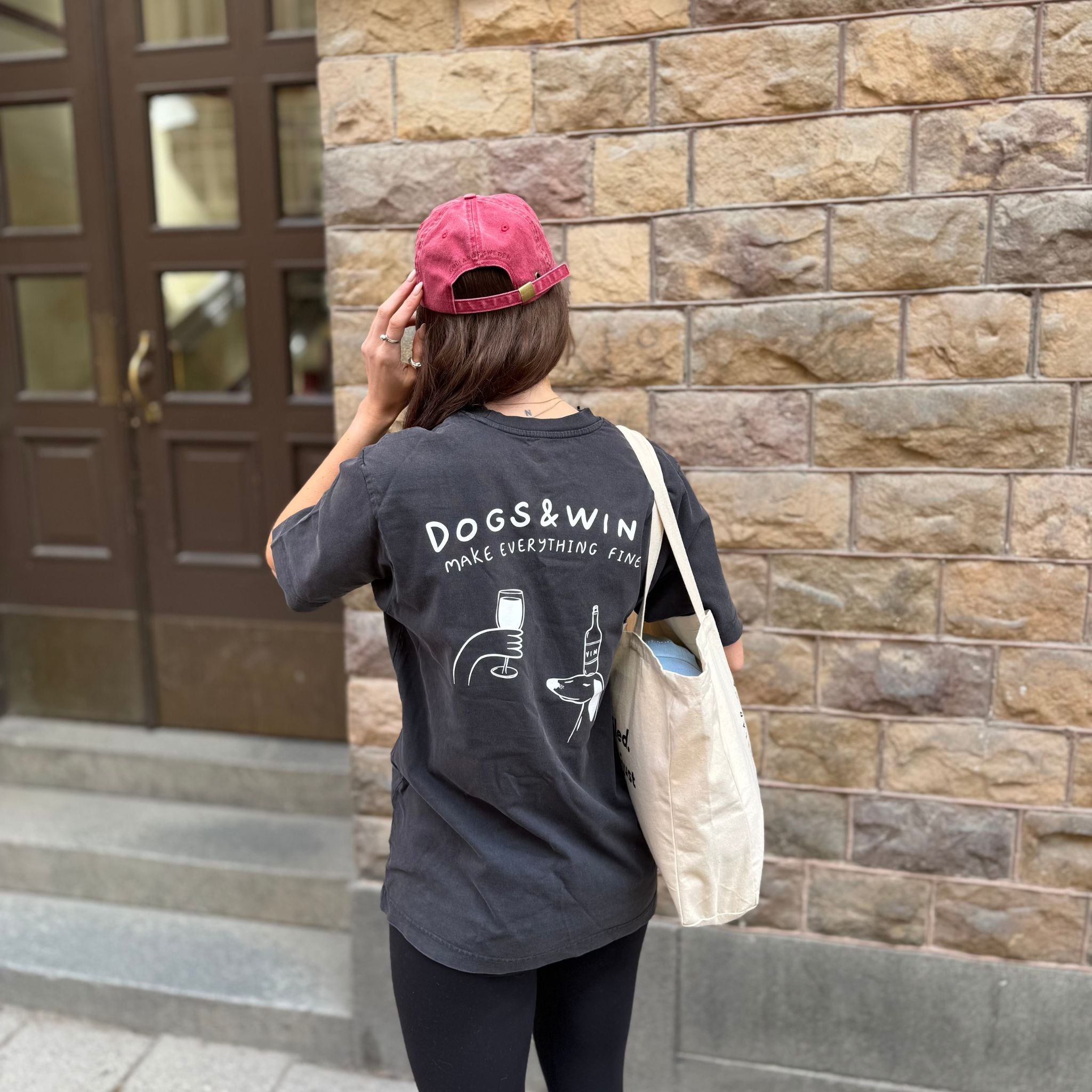 Vintage Black T-shirt - Dogs & Wine Make Everything Fine